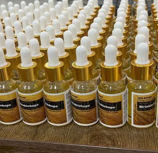Finished private label cosmetic bottles ready for retail